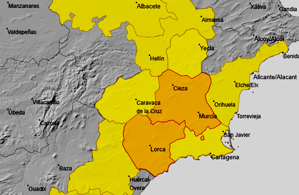El Valle del Guadalentín, en alerta naranja por temperaturas que pueden llegar a los 41 grados